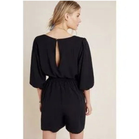 Anthropologie Francesca balloon sleeve romper sz S - Picture 2 of 5